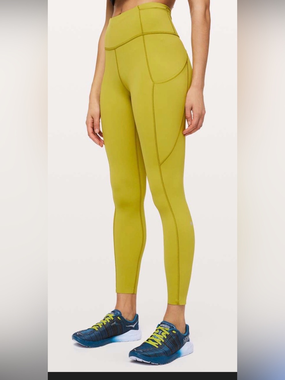 Women's High-Rise Performance Leggings in Chartreuse 25” fast and free
